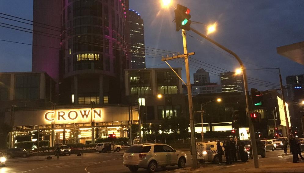 Flames outside crown casino